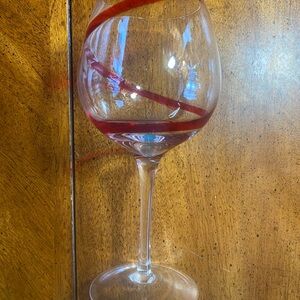 Pier 1  Swirline Red Ballon Wine Glass